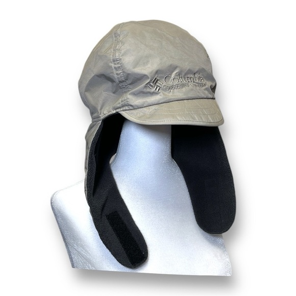 Columbia Fleece Lined Nylon Winter Hat With Ear Flaps Beige Size XL Unisex - Picture 3 of 14
